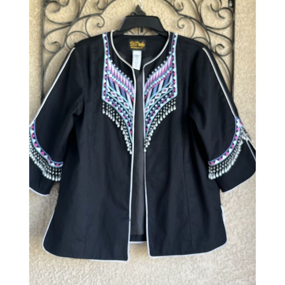 Bob Mackie Wearable Art Jacket - Size M - Black/ Embellished